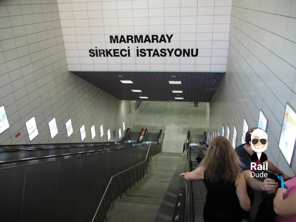 Exiting the Marmaray tunnel underground.